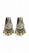 Gold, White, and Pink Kundan Ethnic Hanging Earrings for women, Cunei India