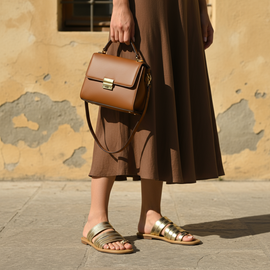 Golden Gladiator Slip Ons for Women - All Occasions - Image 1 - Cunei India