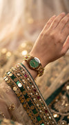 Green Dial with Red and White Accents Cz Floral Wrist Watch product photo, Cunei India