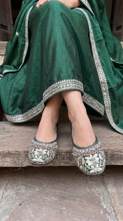 Green Ghungroo Jutti for Women - view 2