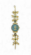 Green and Gold Enamel Ethnic Bracelet Watch for women, Cunei India