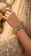 Green Red Black Pearl Ethnic Embellished Watch product photo, Cunei India