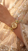 Green and Red Pearl Ethnic Bracelet Watch detail, Cunei India