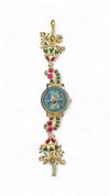 Green and Red Pearl Ethnic Bracelet Watch for women, Cunei India
