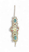 Green and Red Elephant Dial Studded CZ Pearl Watch for Women, side view, Cunei India