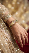 Green and Red Elephant Dial Studded CZ Pearl Watch for Women, product photo, Cunei India