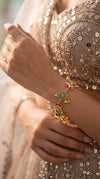 Green and Red Kundan Ethnic Bracelet detail, Cunei India