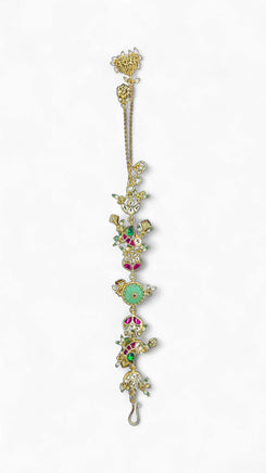 Green and Red Kundan Ethnic Bracelet for women, Cunei India
