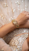 Green and Red Kundan Studded CZ Watch for Women, for women, Cunei India