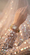 Green and Red Kundan Studded CZ Watch for Women, product photo, Cunei India