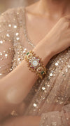 Green and Red Kundan Studded Pearl Enamel Watch for Women, for women, Cunei India