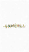 Imperial Green and Red Meenakari Floral Band Pearl Watch, side view, Cunei India