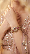 Green and Red Multi Stone Studded CZ Watch for Women, for women, Cunei India