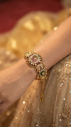 Green and Red Ornate CZ Enamel Watch for Women, product photo, Cunei India