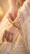 Green and Red Peacock Motif Kundan Ethnic Kada Bangles product photo, Cunei India