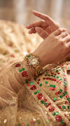 Green Red and White Cz Ethnic Bracelet Watch product photo, Cunei India