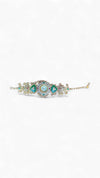 Green, Red and White Kundan Studded CZ Watch for Women, side view, Cunei India