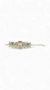Green, Red and White Ornate Floral CZ Enamel Watch for Women, side view, Cunei India