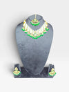 Green and White Three Piece Multi Strand Pearl Bead Necklace Set - view 4