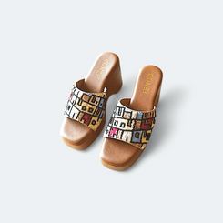 Hand - Embroidered Boho Brown Wedges - Womens Fashion - cunei