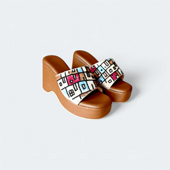 Hand - Embroidered Boho Brown Wedges - Womens Fashion - cunei