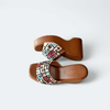 Hand - Embroidered Boho Brown Wedges - Womens Fashion - cunei