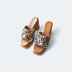 Hand - Embroidered Boho Brown Wedges - Womens Fashion - cunei