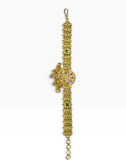 Heirloom Classic Semi Round Green Flower Indian Bracelet for Women - view 3