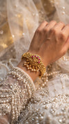 Heirloom Classic Semi Round Mint Flower Indian Bracelet for Women