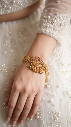 Heirloom Classic Semi Round Mint Flower Indian Bracelet for Women - view 2