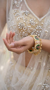 Heirloom Heritage Green Semicircular Kada Bangles for Women - view 2