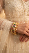 Heirloom Heritage Green Semicircular Kada Bangles for Women - view 4