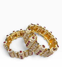 Heirloom Heritage Maroon Kada Bangles for Women - view 3