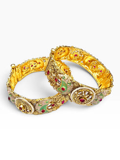 Heirloom Heritage Mint Openable Kada Bangles for Women - view 3
