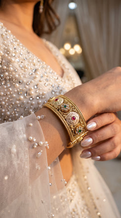 Heirloom Round Floral Openable Kada Bangles for Women - view 2
