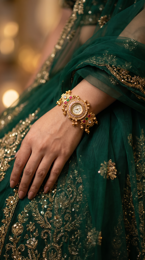 Heritage Crystal and Elephant Rajwadi Watch for Women