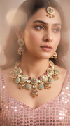 Heritage Green Red Stones Necklace Set - view 3