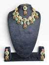 Heritage Green Red Stones Necklace Set - view 5