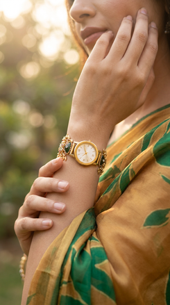 Heritage Luxury Green Motif Rajwadi Watch for Women - view 3
