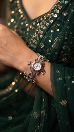 Heritage Oxidised Elephant Motif Watch for Women - view 3