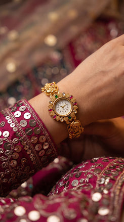 Heritage Ranisa Gold Leaf Elephant Rajwadi Watch for Women - view 2