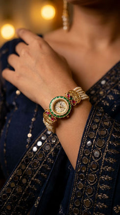 Heritage Ranisa Green Border Beaded Rajwadi Watch for Women - view 4