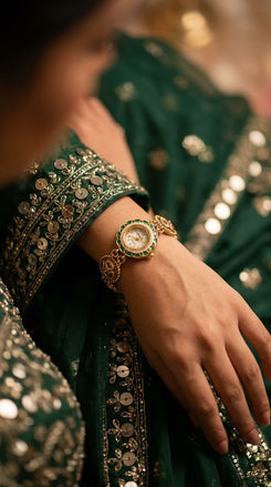 Heritage Ranisa Round Green-Pink Rajwadi Watch for Women - view 3