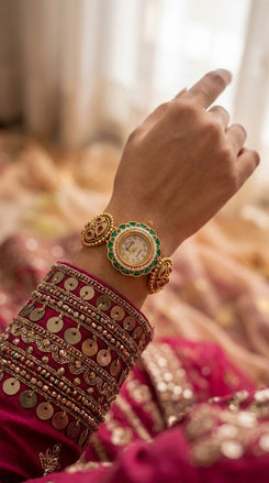 Heritage Ranisa Round Green-Pink Rajwadi Watch for Women - view 4