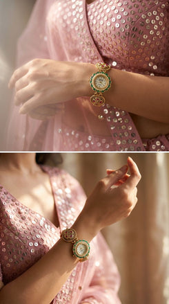 Heritage Ranisa Round Green-Pink Rajwadi Watch for Women - view 5