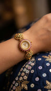 Heritage Ranisa Round Pink-Green Rajwadi Watch for Women