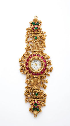 Heritage Red Stone Work Rajwadi Watch for Women - view 2
