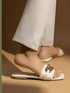 Ivory Chained White Flats - cunei