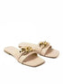 Ivory Chained White Flats - cunei