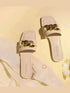Ivory Chained White Flats - cunei